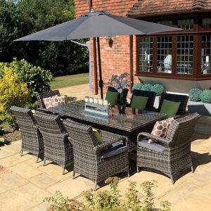 8 Grey/Black Weave Bloomfield 2.0mtr Rectangular Set Ex-Warehouse EXTRA £500 OFF!!