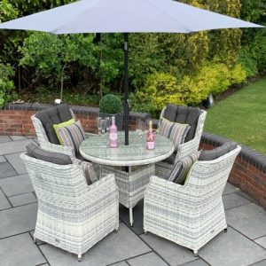4 Portland Armchairs 1.0 mtr Round Set