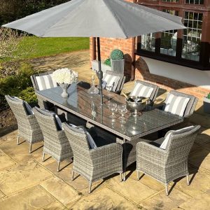 8 Grey Weave Ottawa 2.0mtr Rectangular Set Ex-Warehouse EXTRA £500 OFF!!