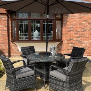 4 Savannah Armchairs 1.0 mtr Round Set