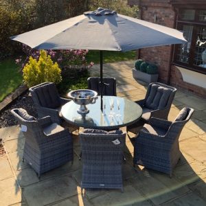 6 Portland Armchairs 1.4mtr Round Set