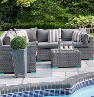 6 Piece Oakland Classic Rattan Complete Sofa Set in Grey Mix Weave