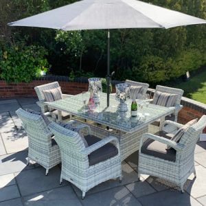 6 Savannah Armchairs 1.6mtr Rectangular Set