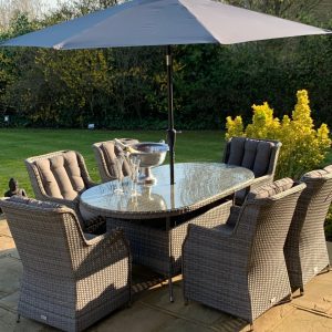 6 Portland Armchairs 1.8mtr Oval Set