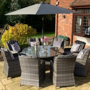 8 Portland Armchairs 1.5mtr Round Set