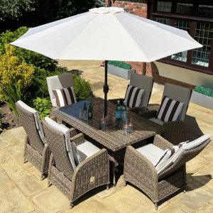 6 Sanford Recliner Armchairs 1.6mtr Rectangular Set