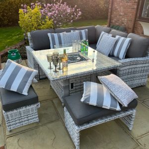 Carmel Corner Sofa Fire Pit Set Ex Warehouse Sets £999 REDUCED BY £500!