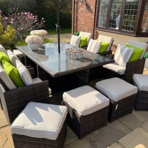 6 to 12 Brown Black Weave Seat Havana Cube Armchairs Set EX WAREHOUSE £300 OFF!  £1299!