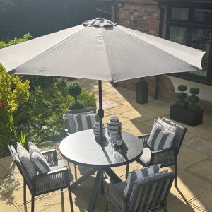 Aluminium & Rope 4 Lewiston Armchairs 1.1 Round Set