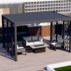 3mtr Palm Side Panel for Mode 1 Aluminium Pergola