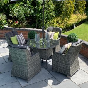 4 Grey Weave Auburn 1.0mtr Round Set Ex-Warehouse EXTRA £500 OFF!!