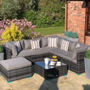 Richport Grey/Black Weave Rattan Sofa Set EX WAREHOUSE…£400 OFF..£849!