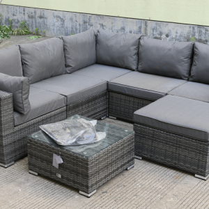 Richport Rattan Sofa Set Grey Black Weave EX WAREHOUSE, ONE LEFT!…ANOTHER £100 OFF...£849!