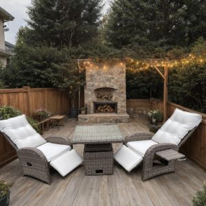 Delaware Bistro Recliner Rising Table Lounger Set