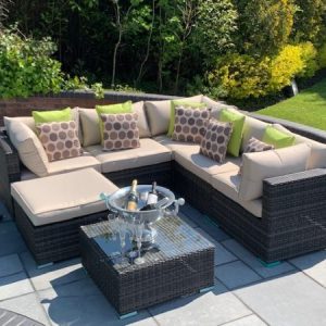Richport Brown/Black Weave Rattan Sofa Set EX WAREHOUSE…£400 OFF..£849!