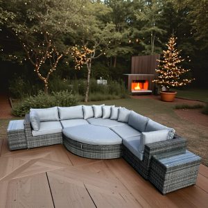 Jessica Grey Weave Curved Sofa Set EX WAREHOUSE REDUCED BY £800! NOW £999!