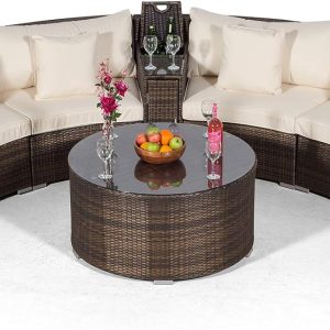 Altamonte Brown Black weave Curved Sofa Set EX WAREHOUSE REDUCED BY £800! TWO LEFT AND THATS IT!