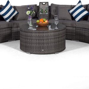 Georgetown Grey Black weave Curved Sofa Set EX WAREHOUSE REDUCED BY £800! TWO LEFT AND THATS IT!