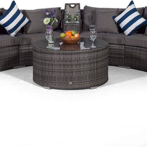 Georgetown Grey Black weave Curved Sofa Set EX WAREHOUSE REDUCED BY £800! TWO LEFT AND THATS IT!