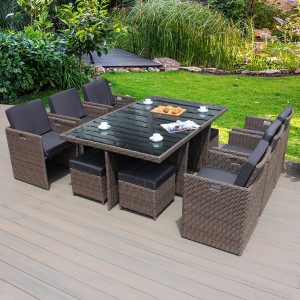 10 Seat Sand/GreyCuba Cube Armchairs Set EX WAREHOUSE DOWN £300 TO £899!!
