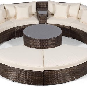 Memphis Brown Black weave Ice Bucket Curved Sofa Set EX WAREHOUSE REDUCED BY £800! TWO LEFT AND THATS IT!