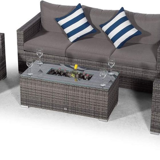4 Piece Mont Blanc Grey Weave Three Seater Sofa Set EX WAREHOUSE AND REDUCED TO CLEAR! £699