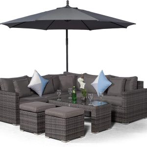 Paramount Grey Black weave Squared Tilt End Sofa Set EX WAREHOUSE REDUCED BY £800! TWO LEFT AND THATS IT!