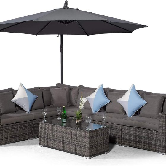 Tokyo Grey Black weave Squared Tilt End Sofa Set EX WAREHOUSE REDUCED BY £800! TWO LEFT AND THATS IT!