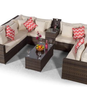 Stockbridge Brown Black weave Squared Ice Bucket Sofa Set EX WAREHOUSE REDUCED BY £800! TWO LEFT AND THATS IT!