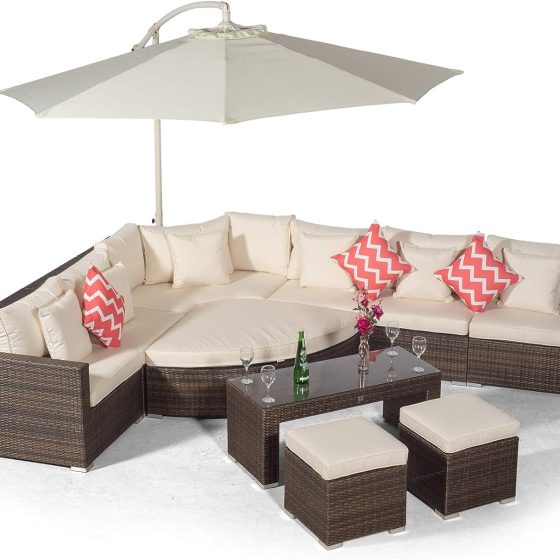 Mayfield Brown Black weave Curved Sofa Set EX WAREHOUSE REDUCED BY £800! TWO LEFT AND THATS IT! (Copy)