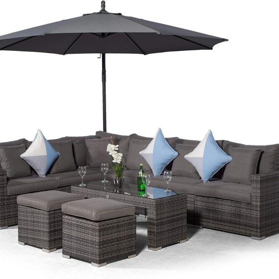 Lisbon Grey Black weave Squared Tilt End Sofa Set EX WAREHOUSE REDUCED BY £800! TWO LEFT AND THATS IT!