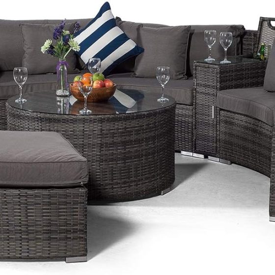 Lamont Grey Black weave Ice Bucket Curved Sofa Set EX WAREHOUSE REDUCED BY £800! TWO LEFT AND THATS IT!