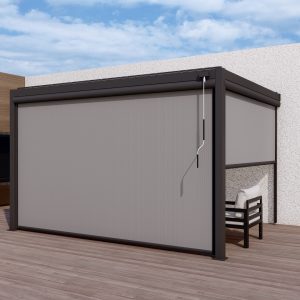 Front Drop Blind for 4mtr Side Mode 5 Aluminium Wall Mounted Pergola