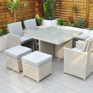 4 to 8 Seat White Wash Toulouse Cube Armchairs Set EX WAREHOUSE DOWN £300 TO £799!!