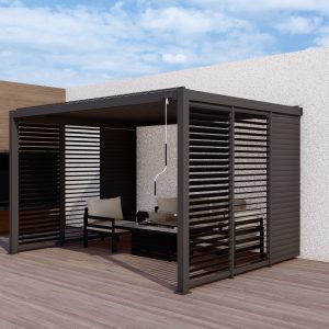 3mtr Moveable Slats Louver Side Panel for Mode 5 Wall Mounted Aluminium Pergola
