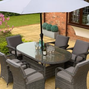 6 Grey/Black Weave Calibra 1.80mtr Oval Set Ex-Warehouse EXTRA £500 OFF!!