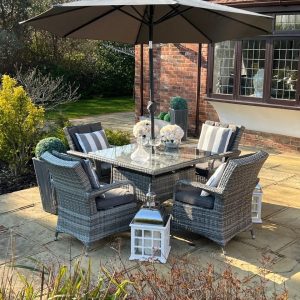 4 Grey Weave Fairfield 1.0mtr Square Set Ex-Warehouse EXTRA £500 OFF!!