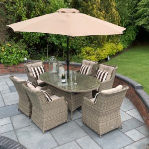 6 Sand Weave Belvedere 1.80mtr Oval Set Ex-Warehouse EXTRA £500 OFF!!