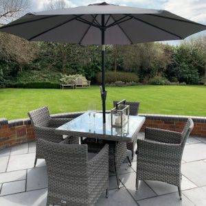 4 Wide Grey Weave Calgary 1.0mtr Square Set Ex-Warehouse EXTRA £500 OFF!!