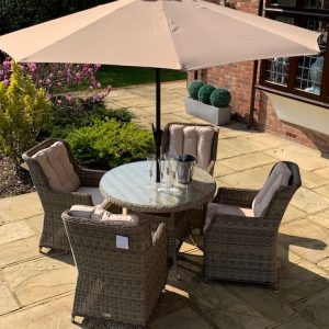 4 Sand Weave Florence 1.0mtr Round Set Ex-Warehouse EXTRA £500 OFF!!