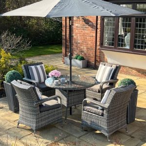 4 Grey Weave Montrose 1.0mtr Round Set Ex-Warehouse EXTRA £500 OFF!!